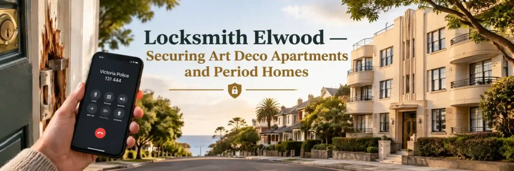 Locksmith Elwood security for Art Deco apartments and period homes near the Elwood coastline